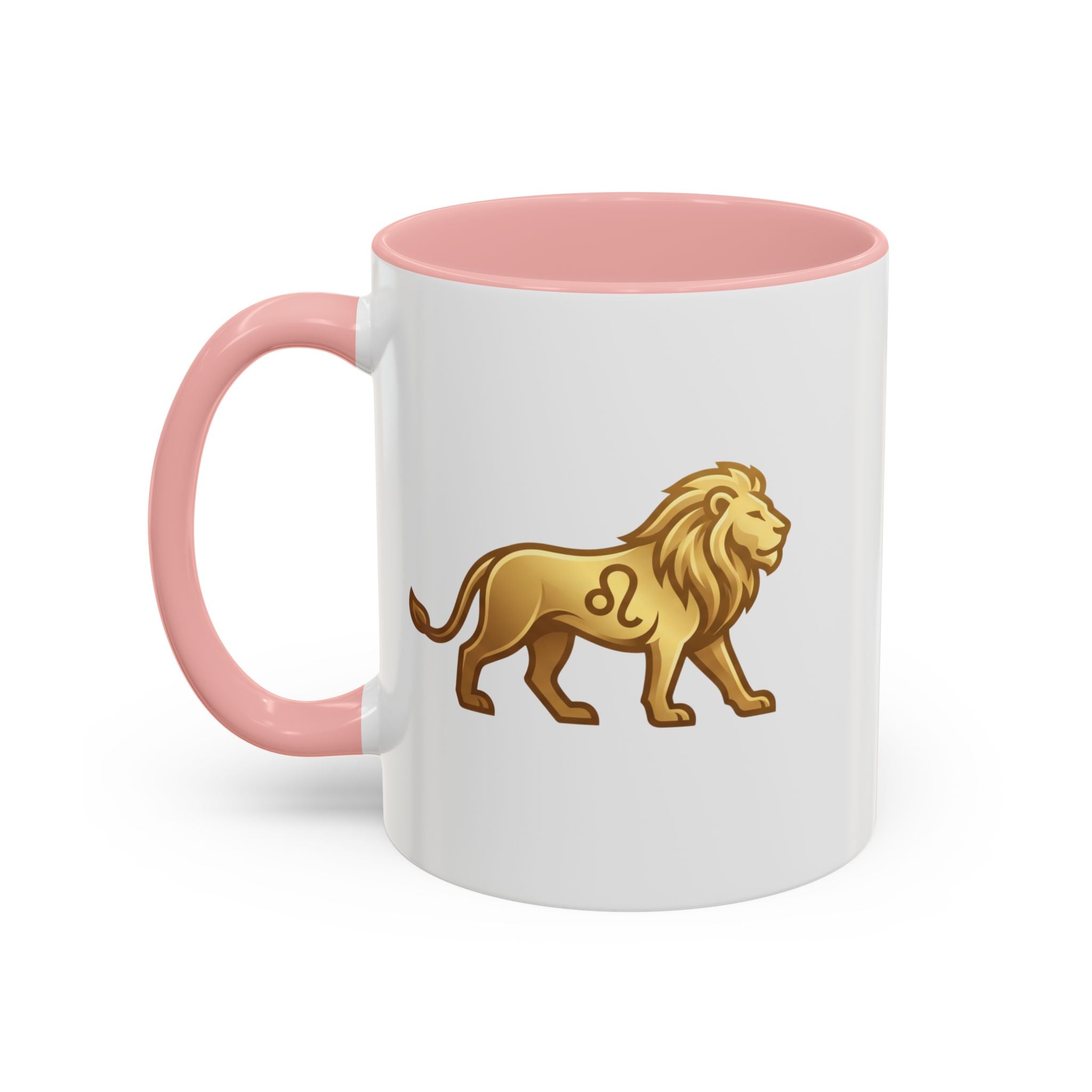 Leo Zodiac Coffee Mug — Gold Lion Accent Mug for Astrology Lovers