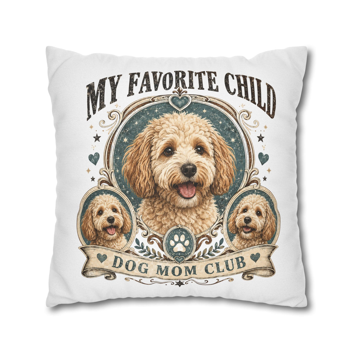 My Favorite Child Dog Mom Club Pillowcase Milo Bailey Dog Dad Mom – Cute Goldendoodle Decorative Pillow Cover