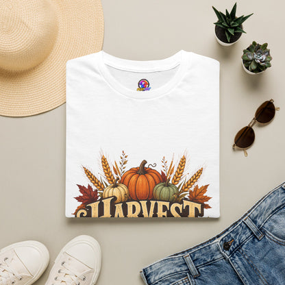 Harvest Blessings T-Shirt — Fall Pumpkin & Wheat Autumn Tee
