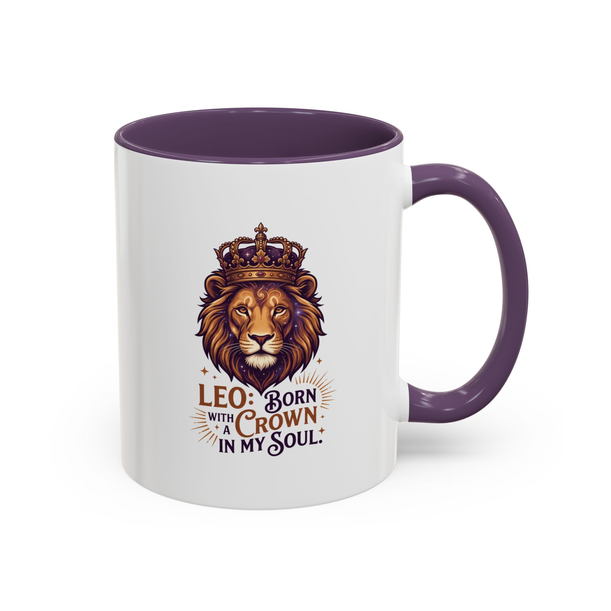 Leo Zodiac Coffee Mug — "Born with a Crown in My Soul" Lion Design