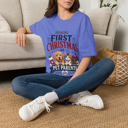 T-Shirt — "First Christmas as Pet Parents" Holiday Tee