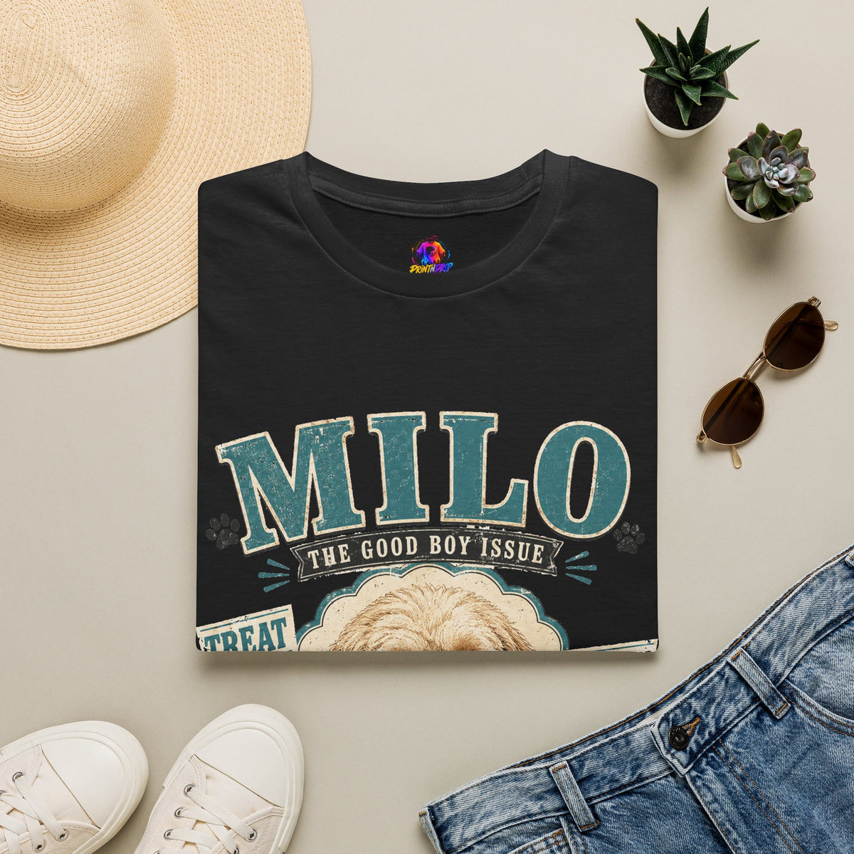 Milo "The Good Boy Issue" Dog Portrait T-Shirt