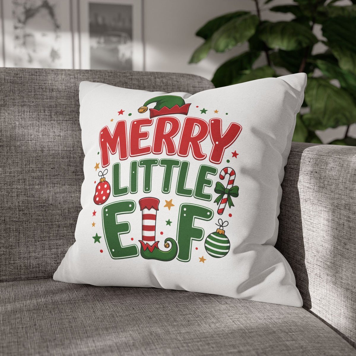 Christmas Pillowcase Merry Little Elf Christmas Pillowcase