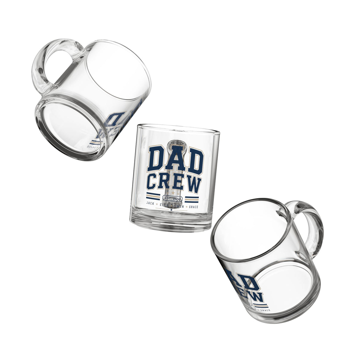Glass Mug, 10oz Milo Bailey Dog Dad Mom Glass Mug, 10oz