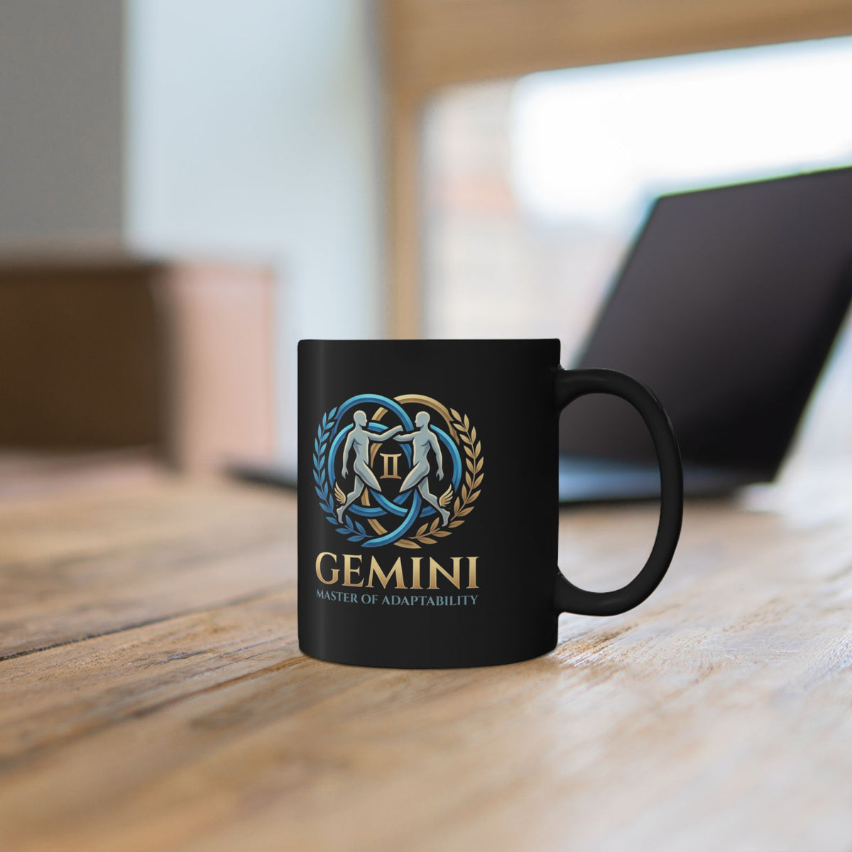 Gemini Zodiac Black Mug