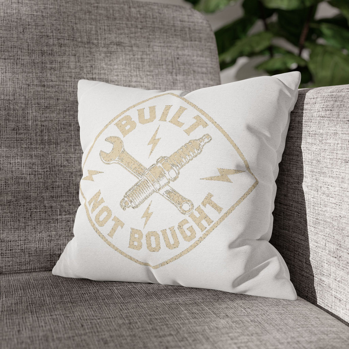 Built Not Bought Decorative Pillowcase Milo Bailey Dog Dad Mom — Mechanic & Auto Enthusiast Throw Pillow Cover