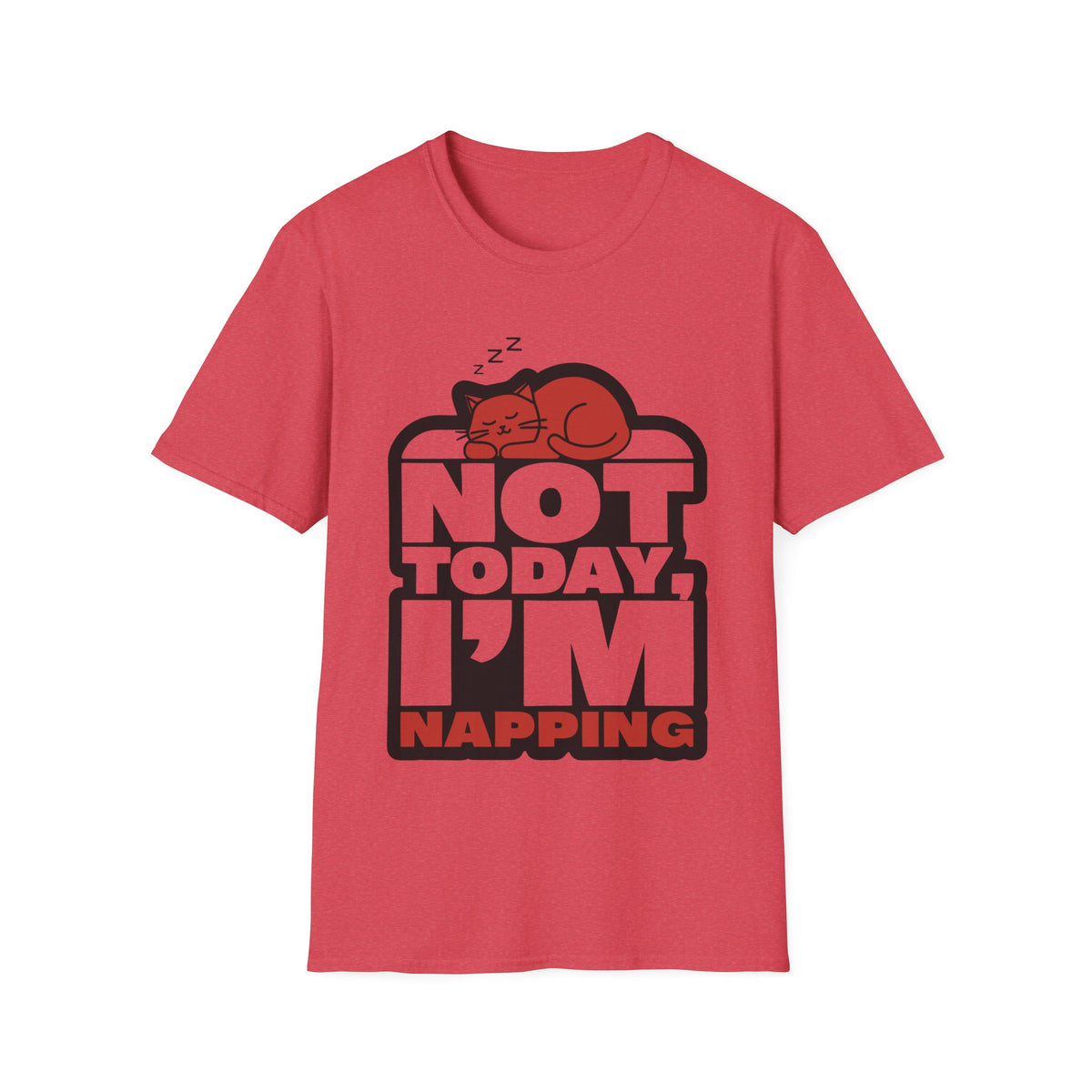 Not Today I'm Napping Orange Cat Tee - Funny Lazy Kitten Bubble Graphic T-Shirt - Trending Now - September 2026