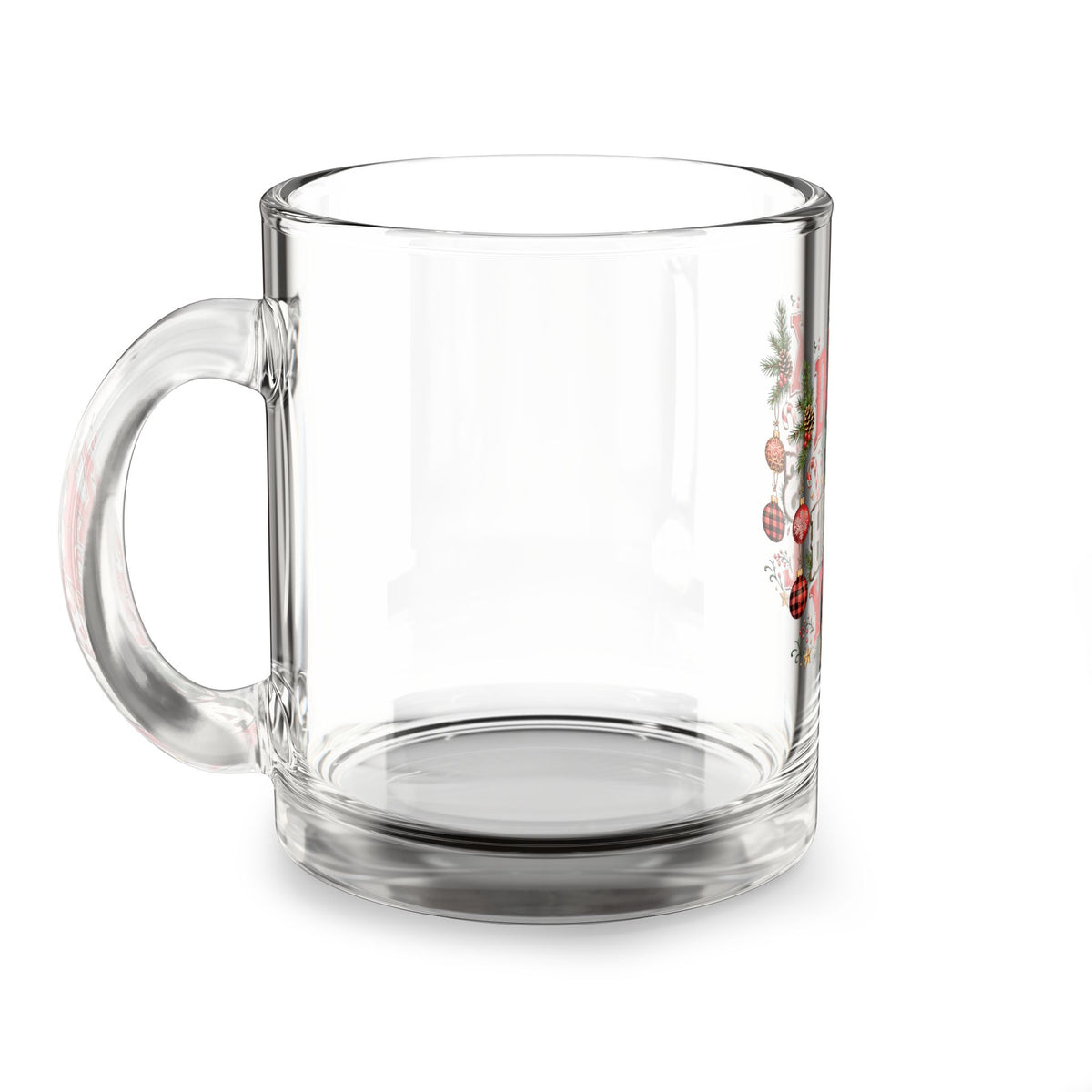 Christmas Glass Mug 10 oz Glass Mug — "Deck the Halls Y’all" Christmas Holiday Coffee Mug (10 oz)