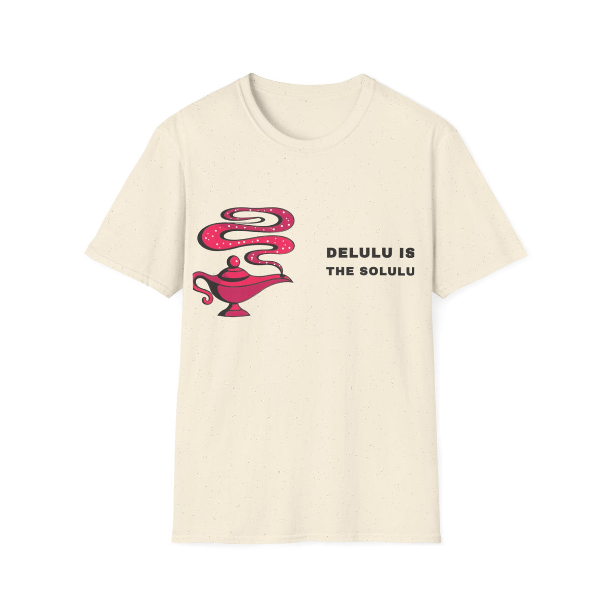 Genie Lamp Graphic T-Shirt — 'Delulu' Vaporwave Snake Design - Trending Now - September 2026