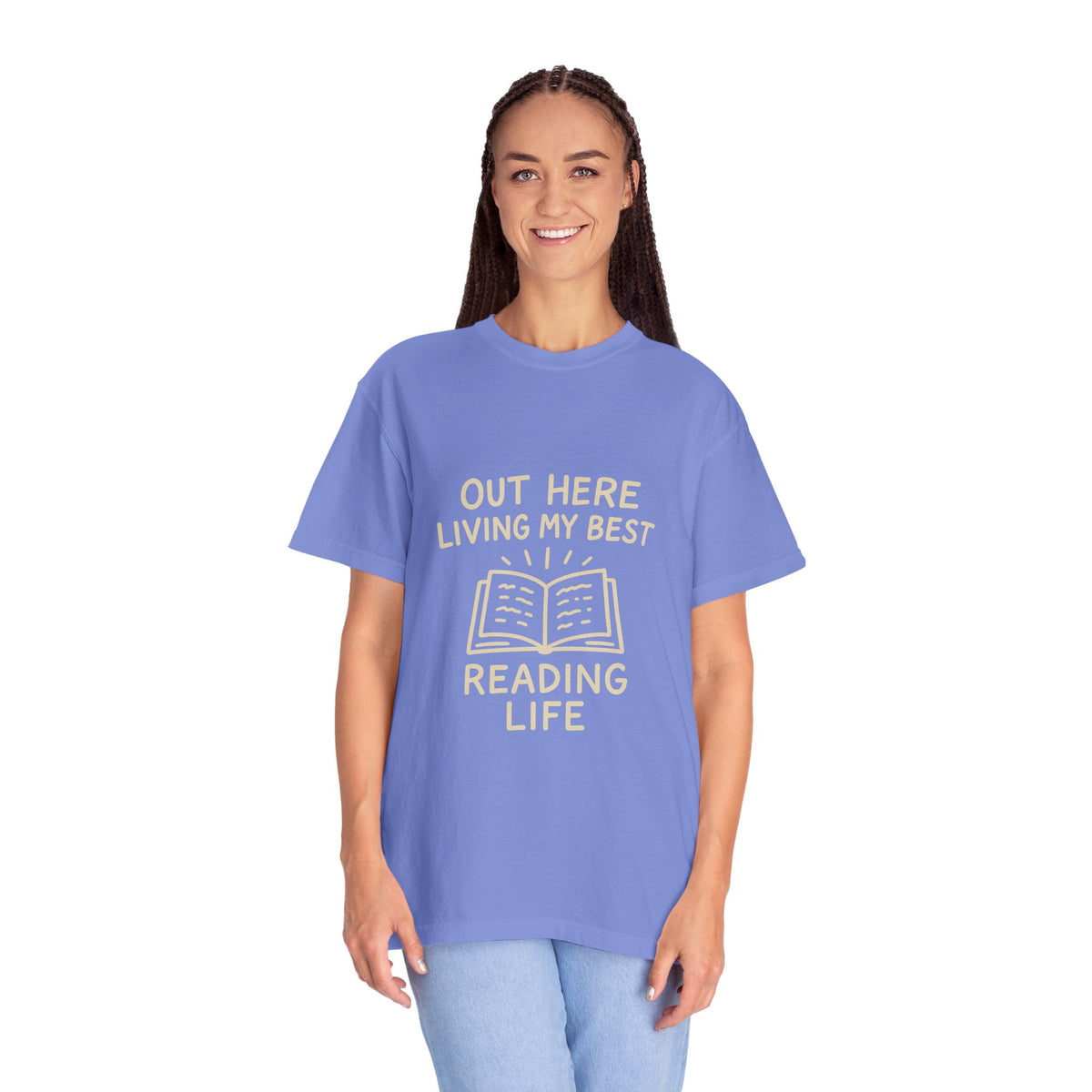Reading Life T-Shirt — "Out Here Living My Best Reading Life" Book Lover Tee - Trending Now - October 2026