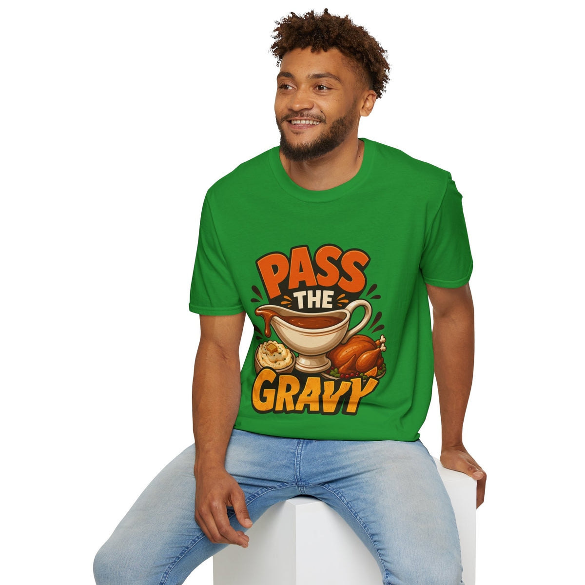 Thanksgiving T-Shirt Pass the Gravy T-Shirt — Funny Thanksgiving Turkey Dinner Tee