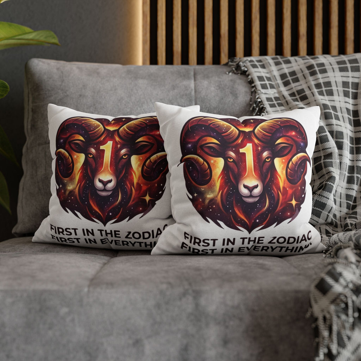 Aries Pillowcase Aries Zodiac Pillow — "First in the Zodiac, First in Everything" Decorative Throw Pillow