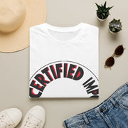 Certified Imposter Energy Retro Circular Tee - Funny Gaming Slogan Graphic T-Shirt - Trending Now - September 2026