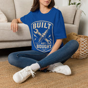 Built Not Bought T-Shirt — Vintage Mechanic Wrench & Spark Plug Design