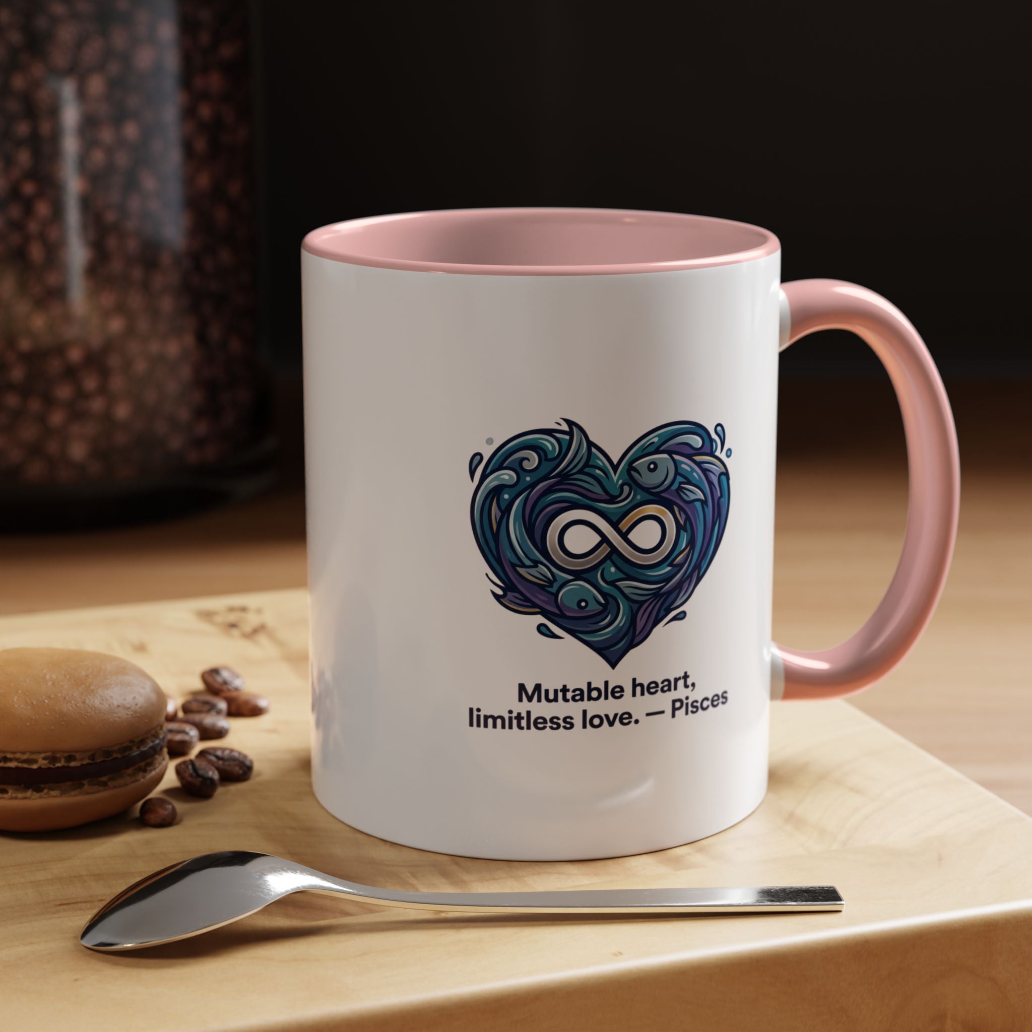Pisces Heart Coffee Mug — "Mutable heart, limitless love" Zodiac Gift