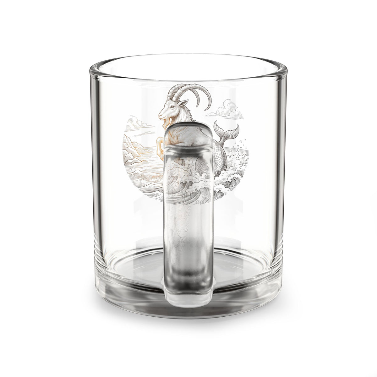 Capricorn Sea-Goat 10oz Glass Mug — Zodiac Astrology Coffee Cup
