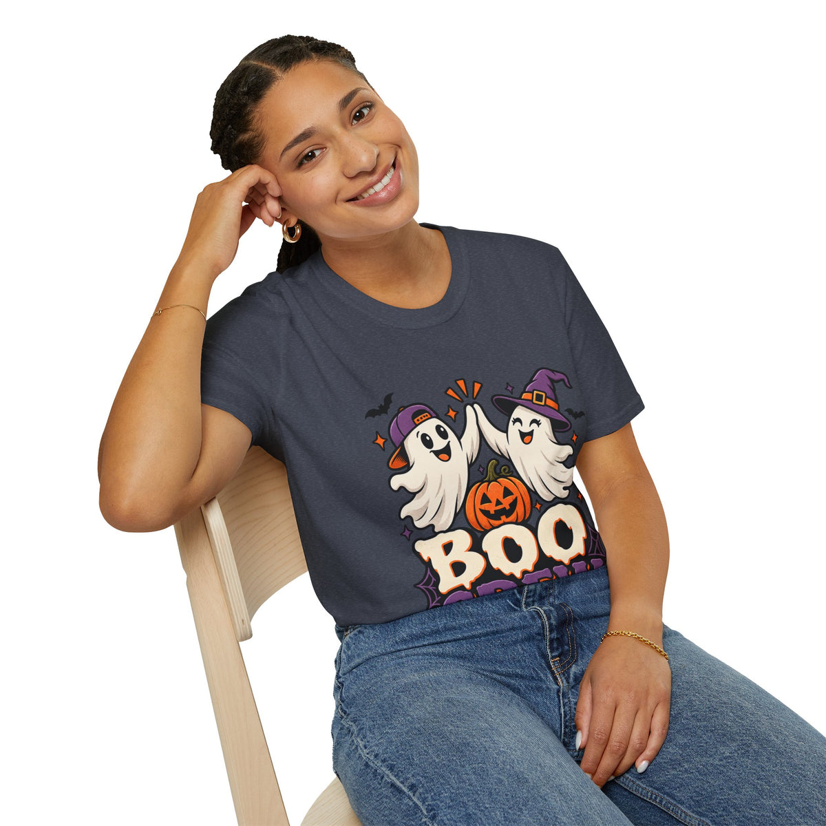 Boo Crew Halloween T-Shirt — Cute Ghosts & Pumpkin Graphic