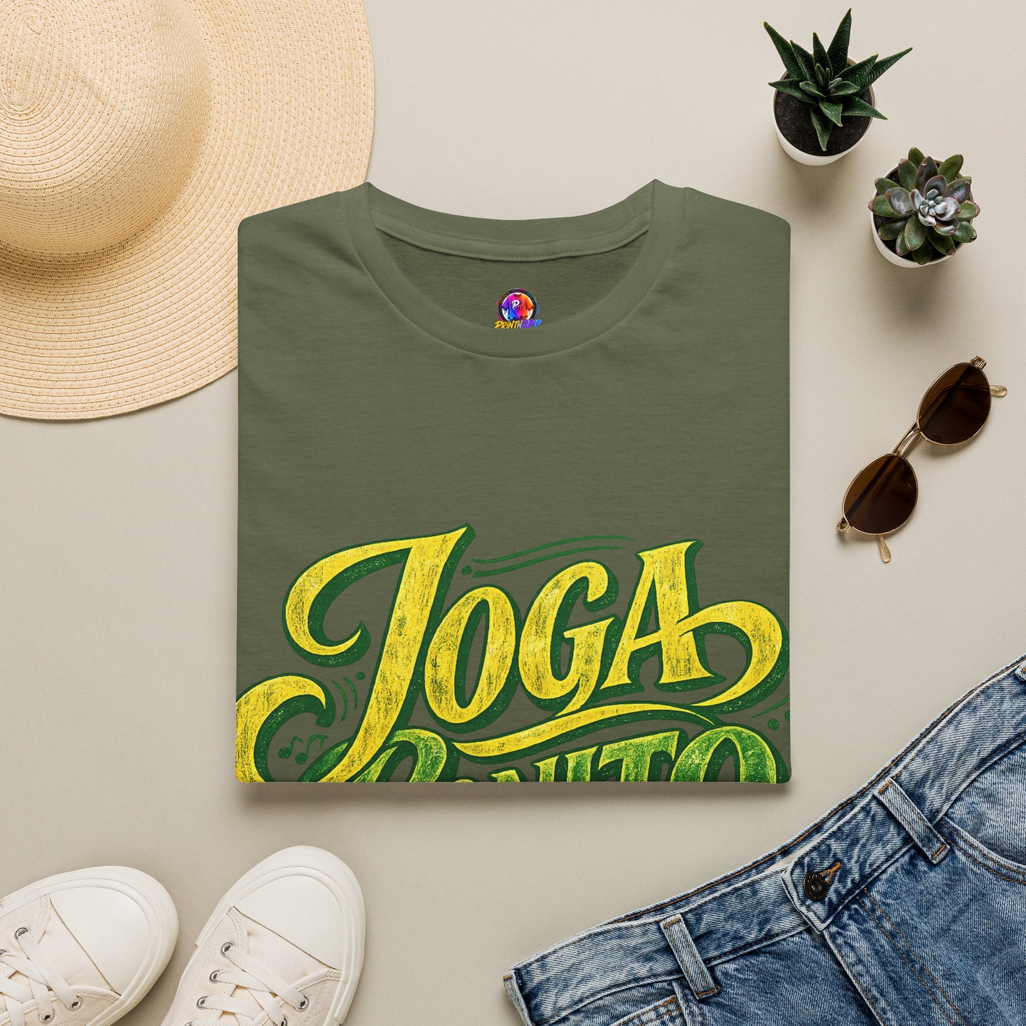 Brazil T-Shirt — 'Joga Bonito' Vintage Soccer Script Tee