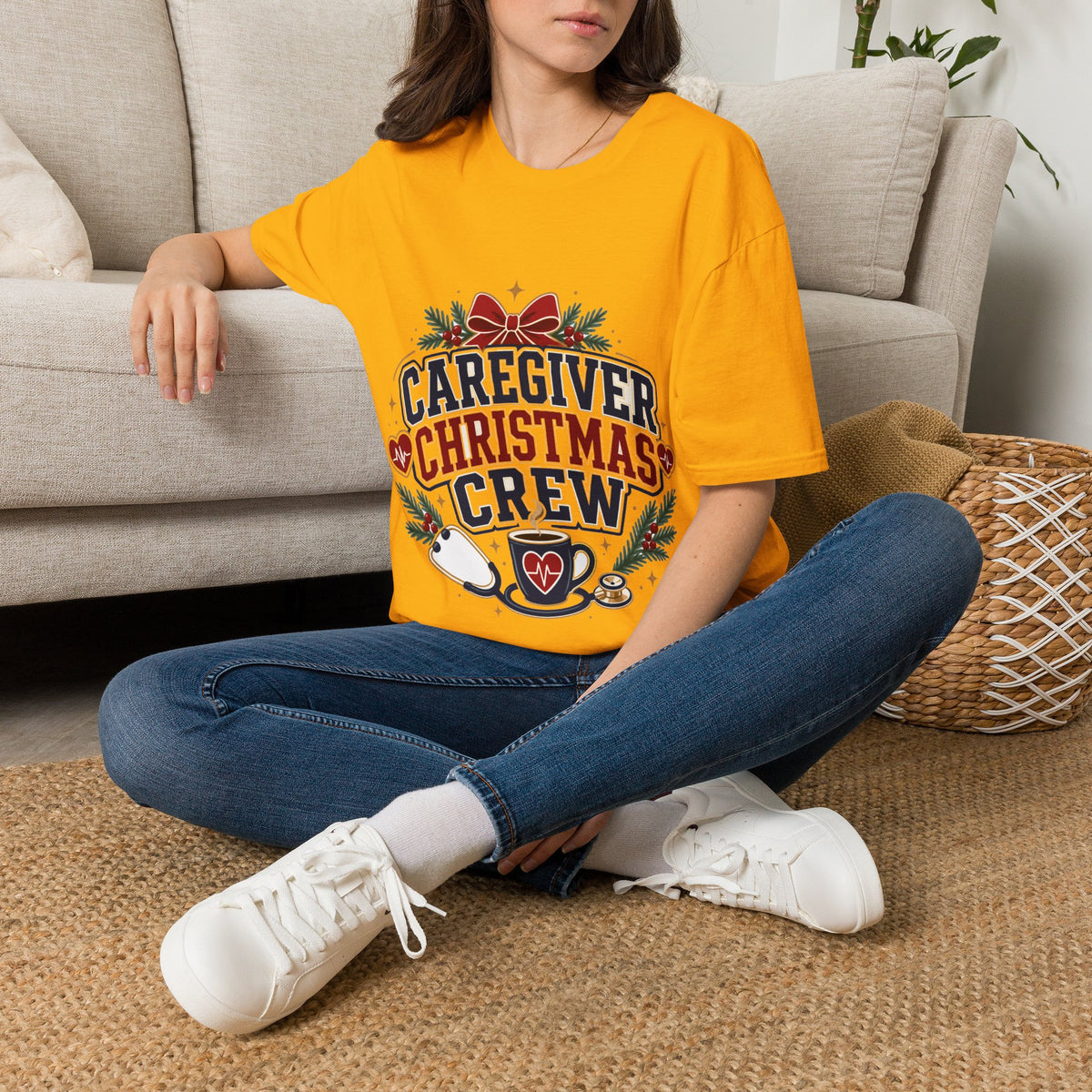 Caregiver Christmas Crew T-Shirt — Holiday Nurse & Caregiver Gift