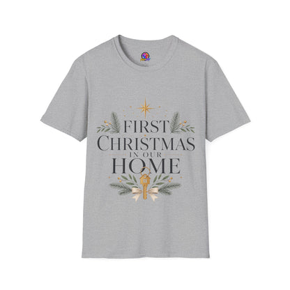 First Christmas T-Shirt — 'First Christmas in Our Home' Elegant Holiday Tee