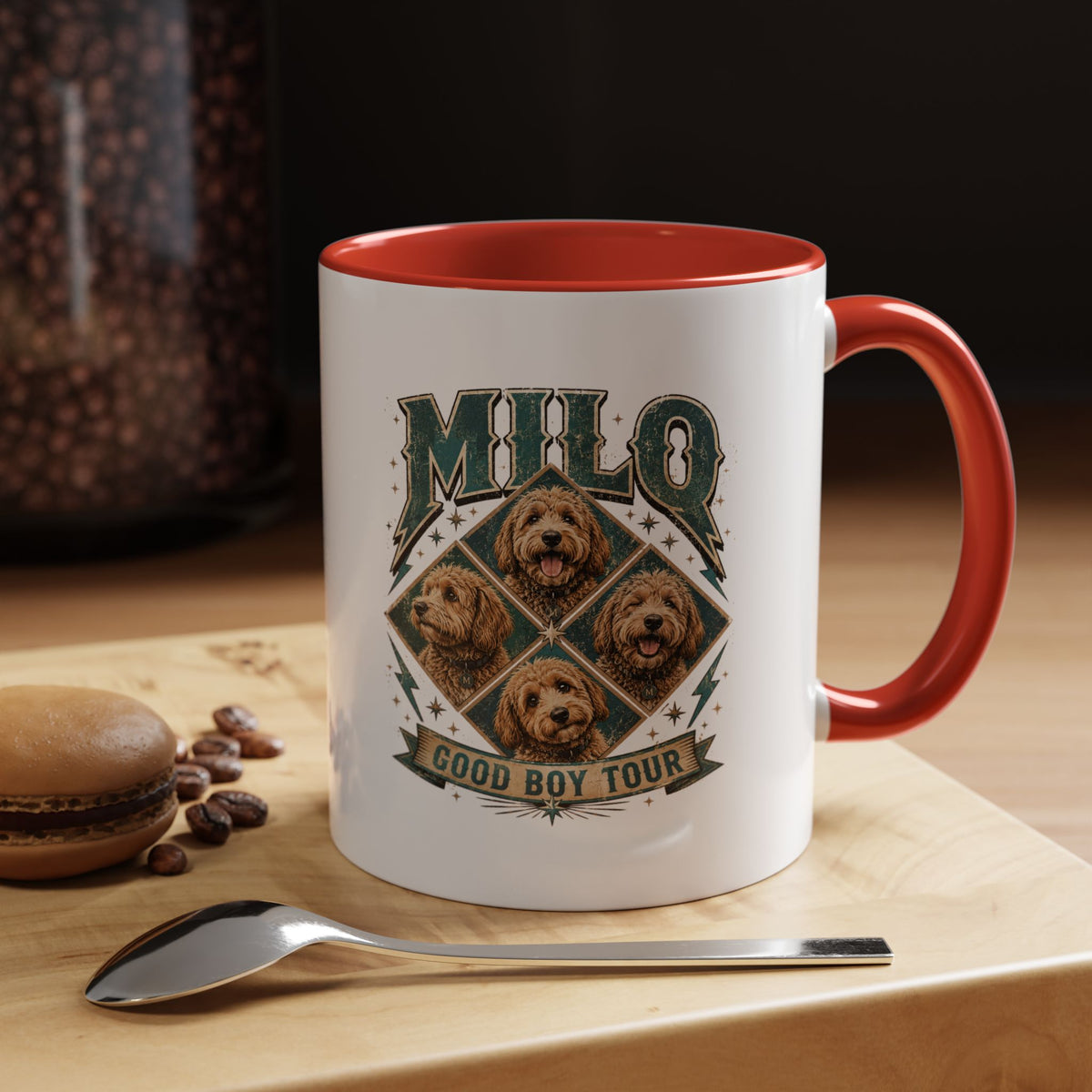 Milo Bailey Dog Dad Mom Good Boy Tour Accent Coffee Mug – Milo Dog Portraits