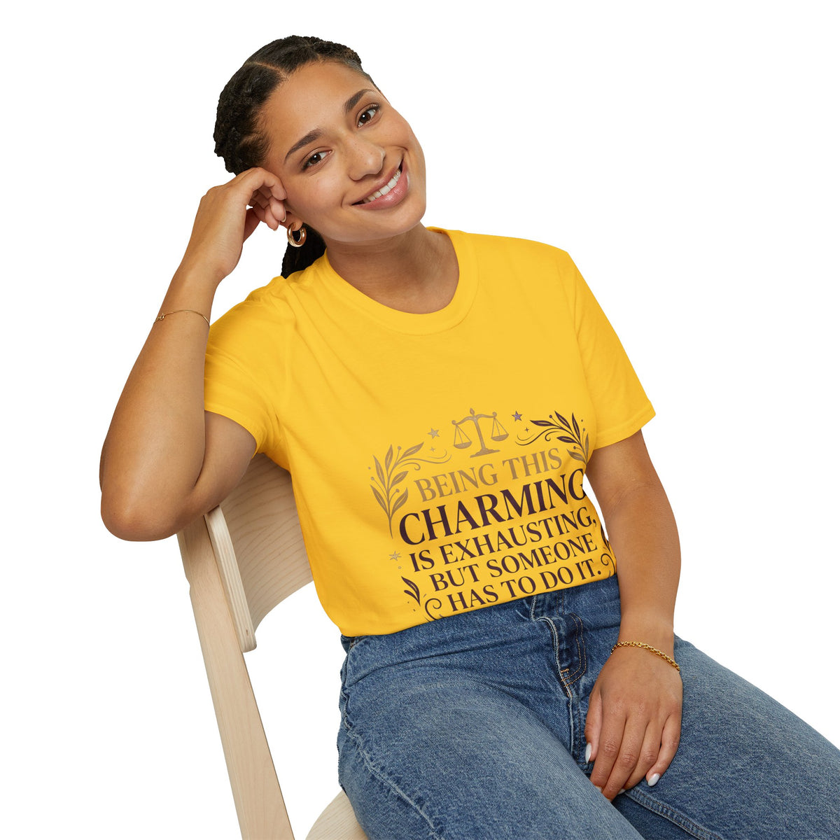 Being This Charming Libra T-Shirt – 'Being This Charming Is Exhausting' Zodiac Tee