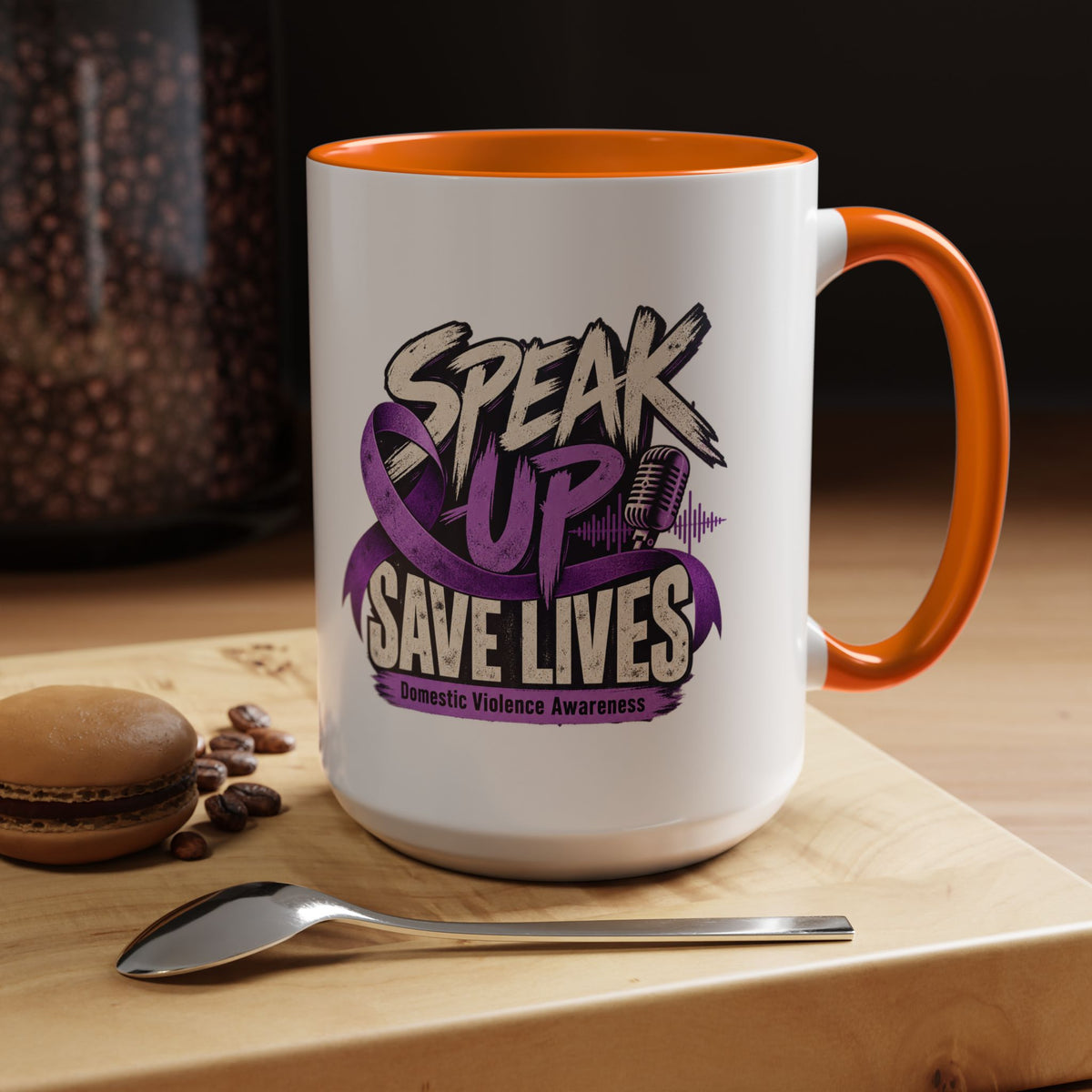 Speak Up Save Lives Domestic Violence Awareness Coffee Mug