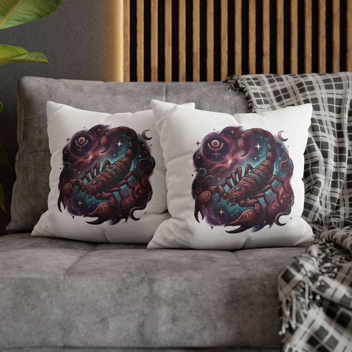 Scorpio Zodiac Scorpion Pillowcase — Astrological Night Sky Throw Pillow