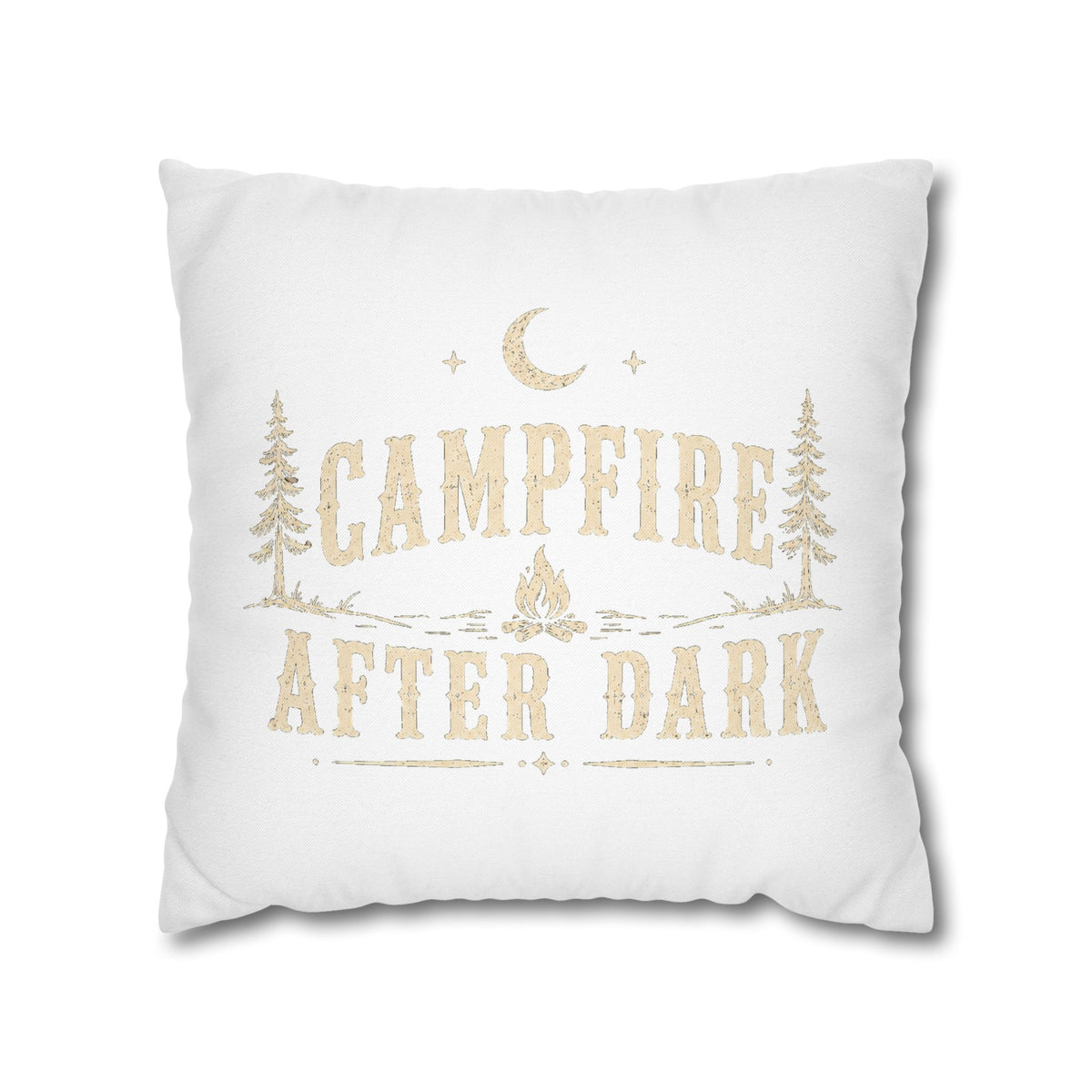 Campfire After Dark Throw Pillowcase Milo Bailey Dog Dad Mom – Rustic Outdoor Camping Accent