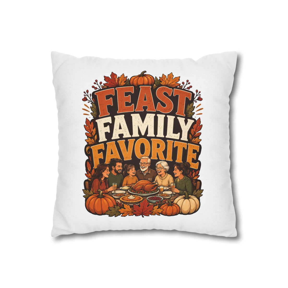 Thanksgiving Feast Family Favorite Decorative Pillow