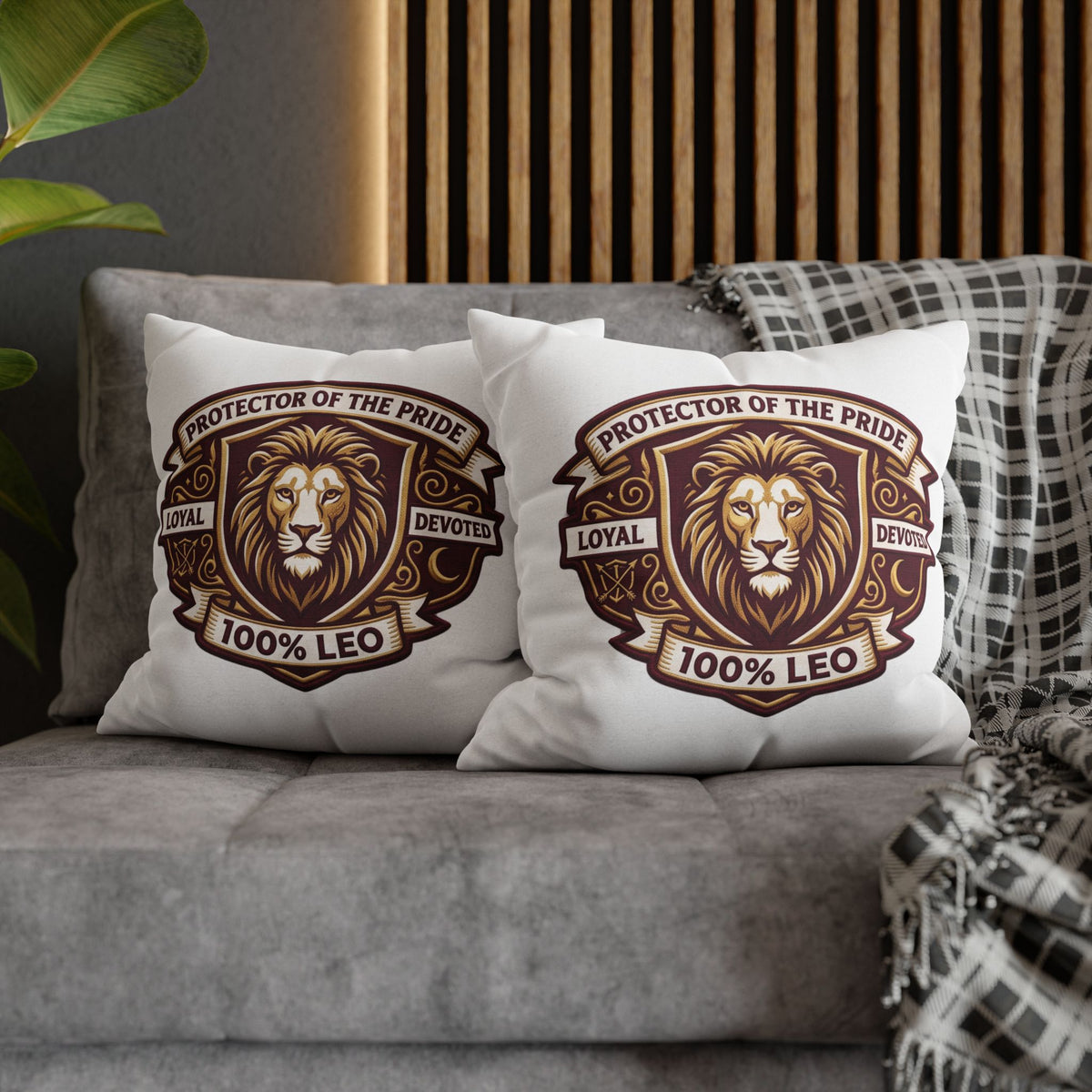 Leo Zodiac Loyal Devoted Spun Polyester Square Pillowcase