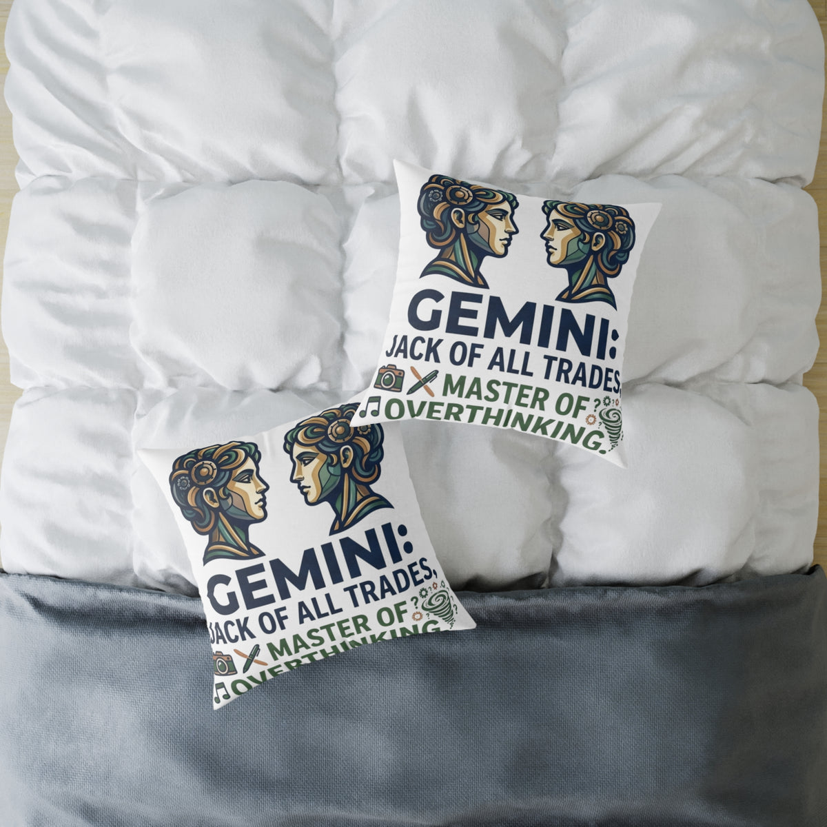 Gemini Zodiac Jack Of All Trades Square Poly Canvas Pillow