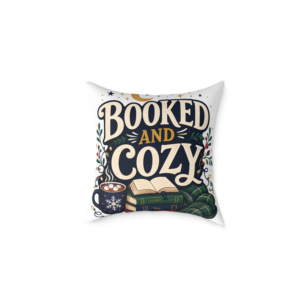 Modern Day Christmas Booked And Cozy Square Pillow