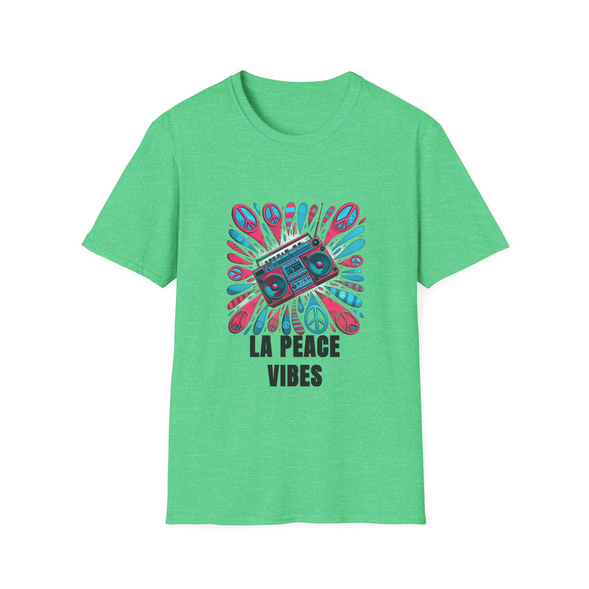 La Peace Vibes T-Shirt — Retro Boombox Peace Sign Graphic Tee - Trending Now - August 2026