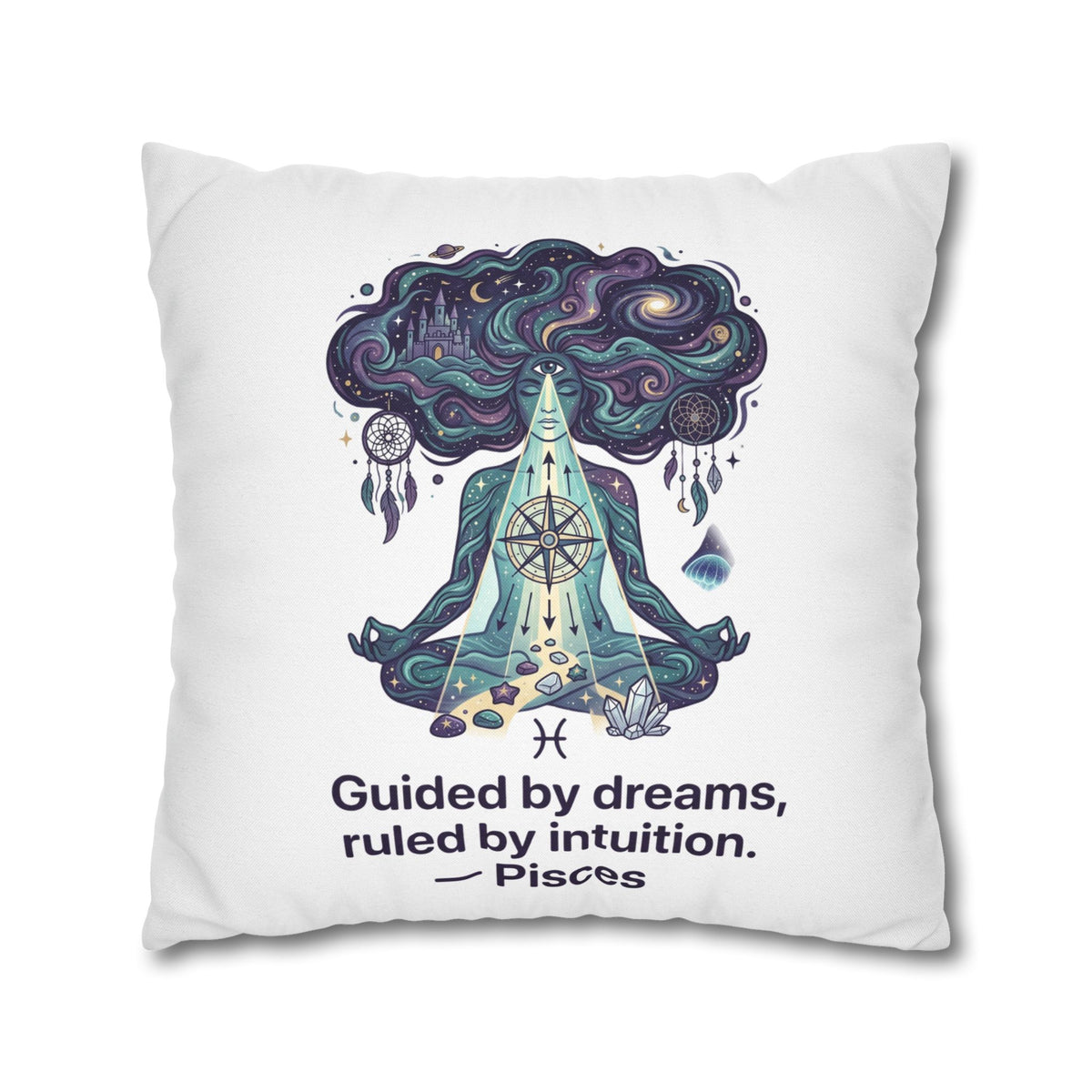 Pisces Meditation Pillowcase — "Guided by dreams, ruled by intuition"