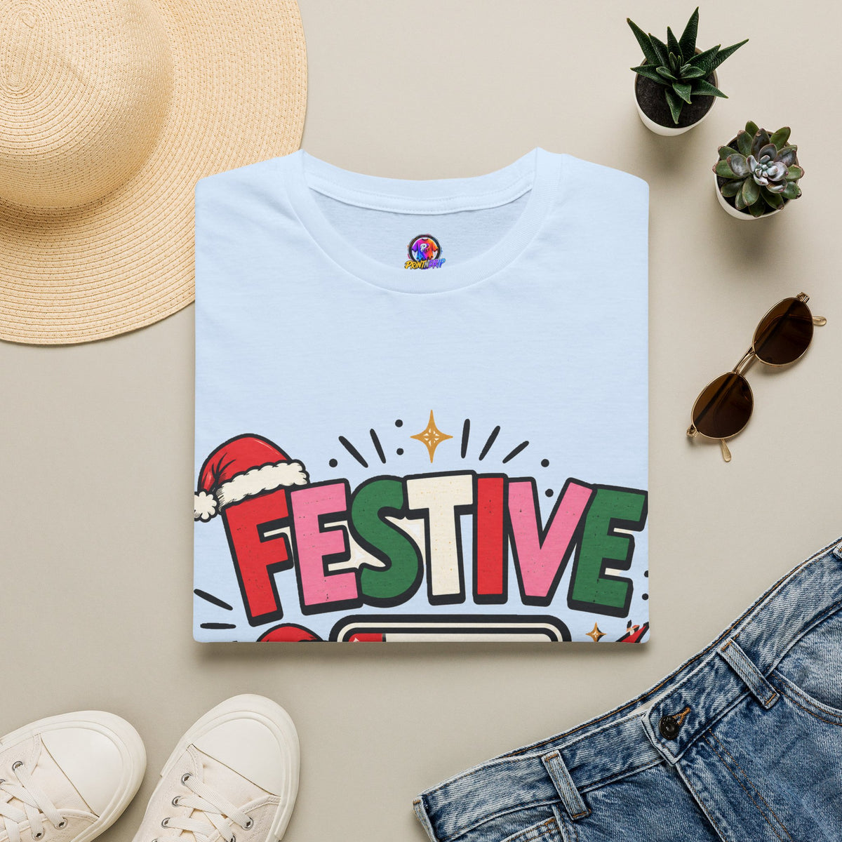 Festive Buffering T-Shirt — Funny Holiday Christmas Tee with Loading Battery Design