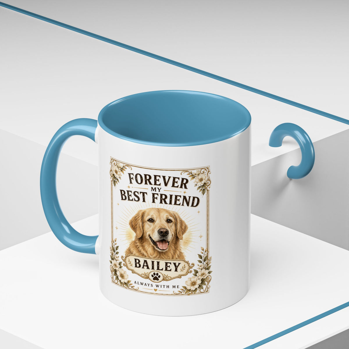 Milo Bailey Dog Dad Mom Forever My Best Friend Dog Mug — Personalized Golden Retriever Coffee Cup