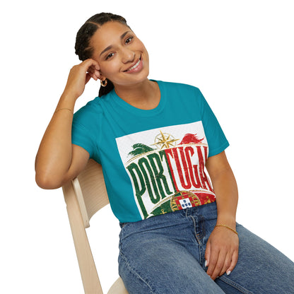 Portugal Vintage Compass T-Shirt — Retro Portuguese Flag Travel Tee