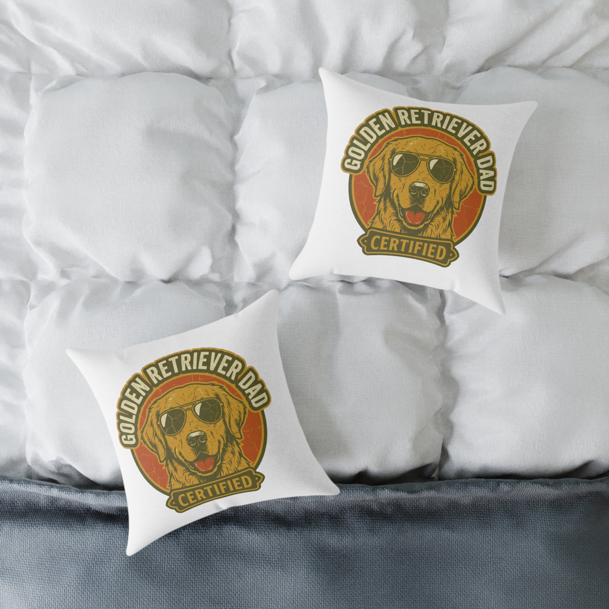 Funny Golden Retriever Dad Certified Pillow