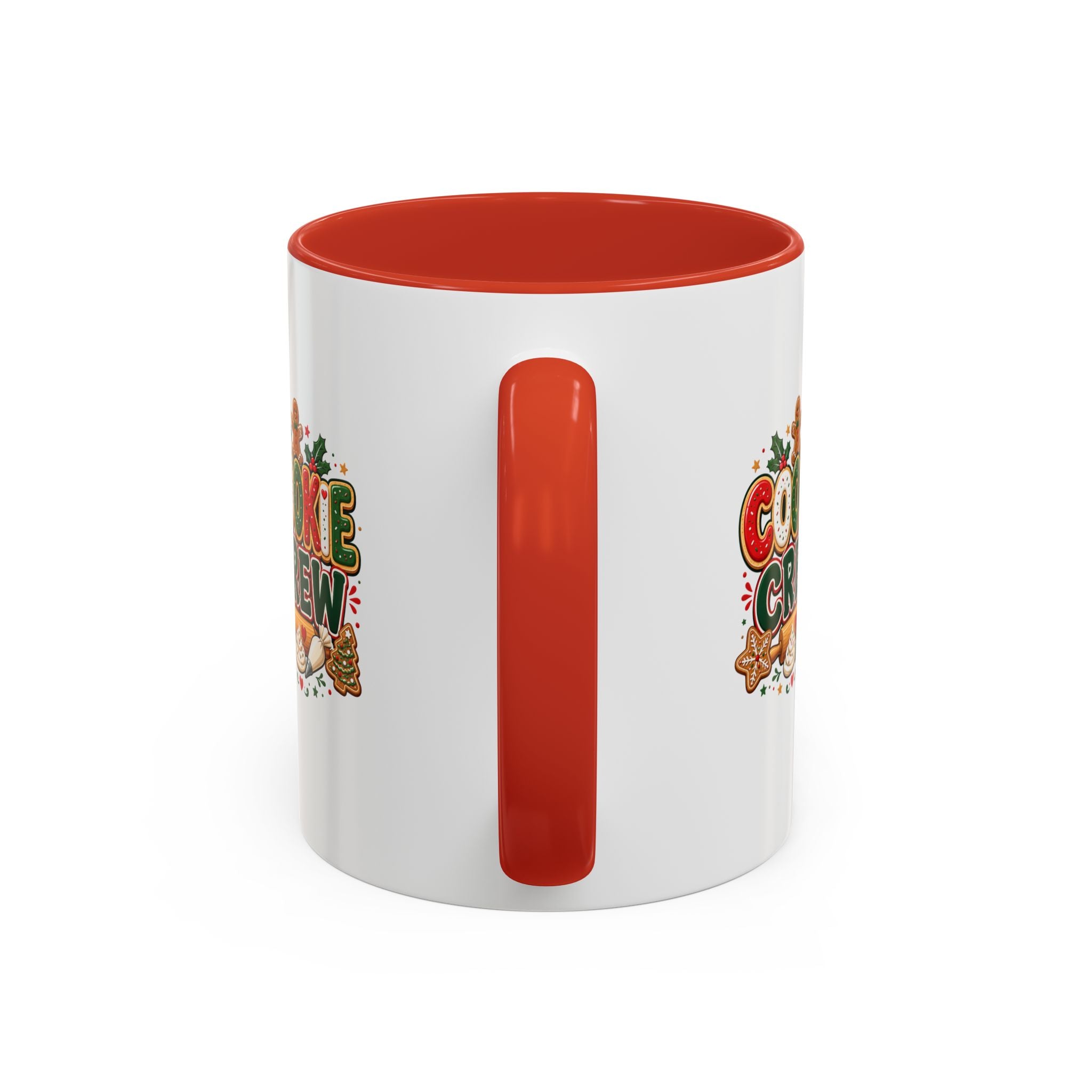 Cookie Crew Accent Coffee Mug — Holiday Gingerbread Christmas Coffee Cup
