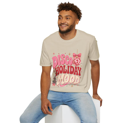 Disco Holiday T-Shirt — Retro Pink Disco Ball Christmas Tee
