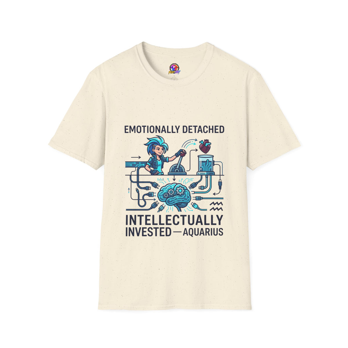 Aquarius Zodiac Emotionally Detached, Intellectually Invested T-Shirt — Aquarian Graphic Tee