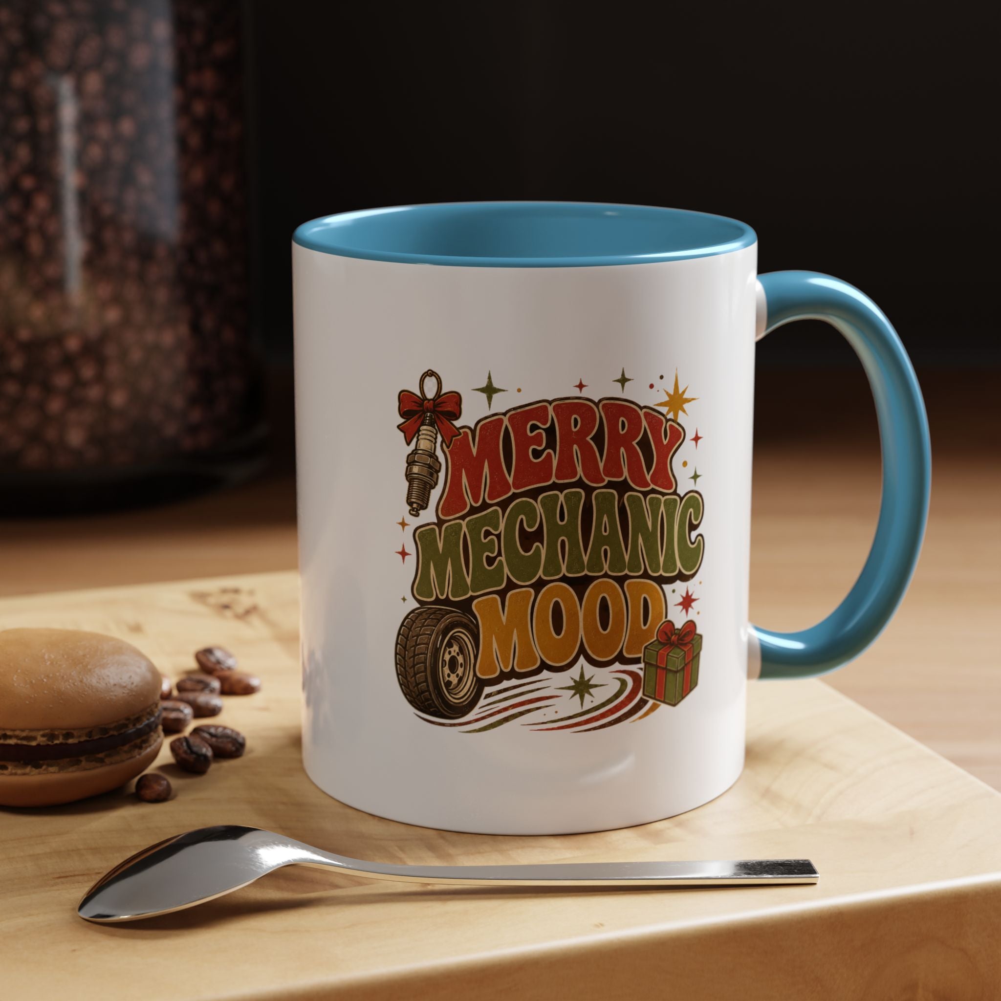 Modern Day Christmas Merry Mechanic Mood Coffee Mug — Holiday Auto Mechanic Gift