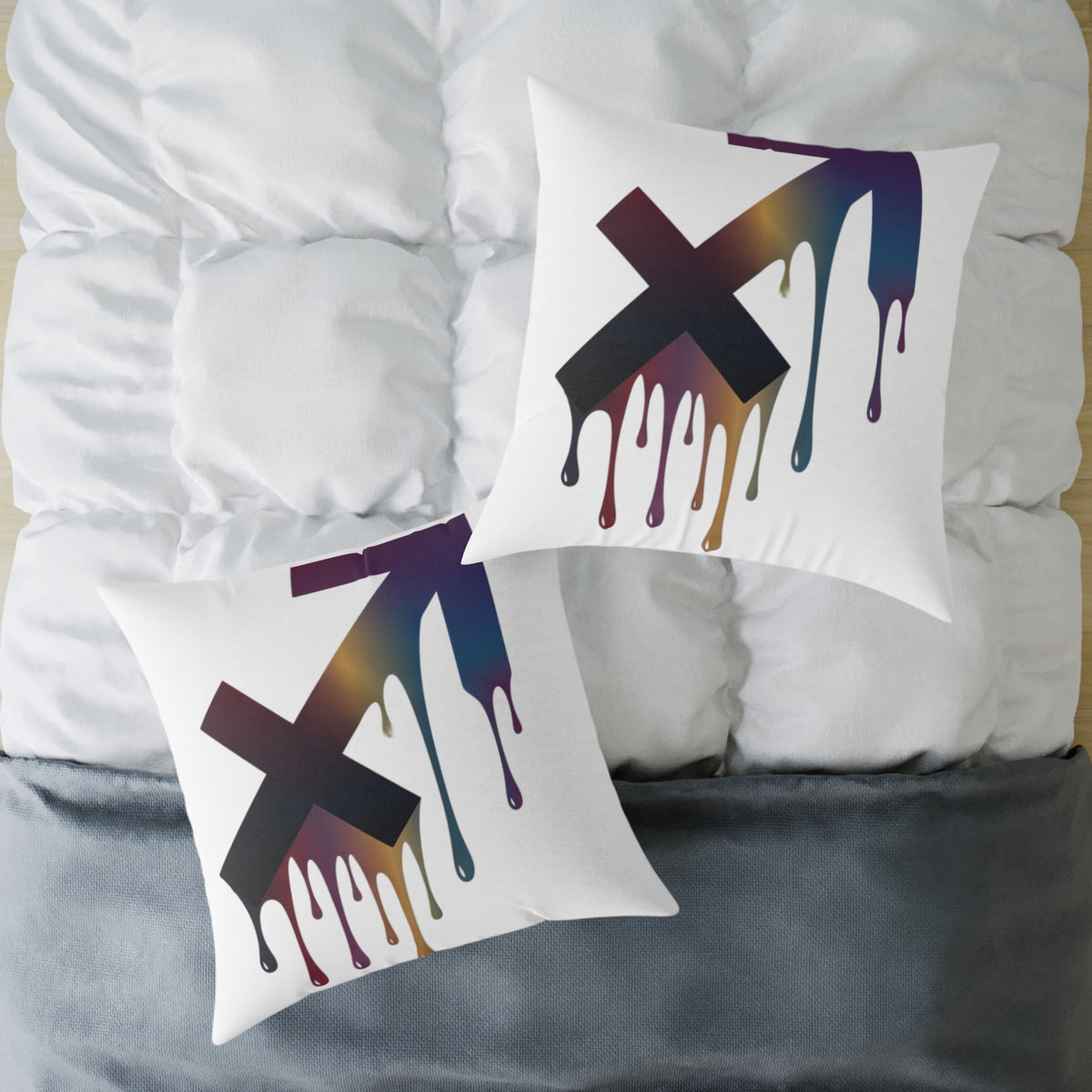 Dripping Sagittarius Zodiac Astrological Square Poly Canvas Pillow