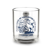 Capricorn Glass Mug 10oz — "Please Cancel My Subscription to Your Drama" Astrology Coffee Cup