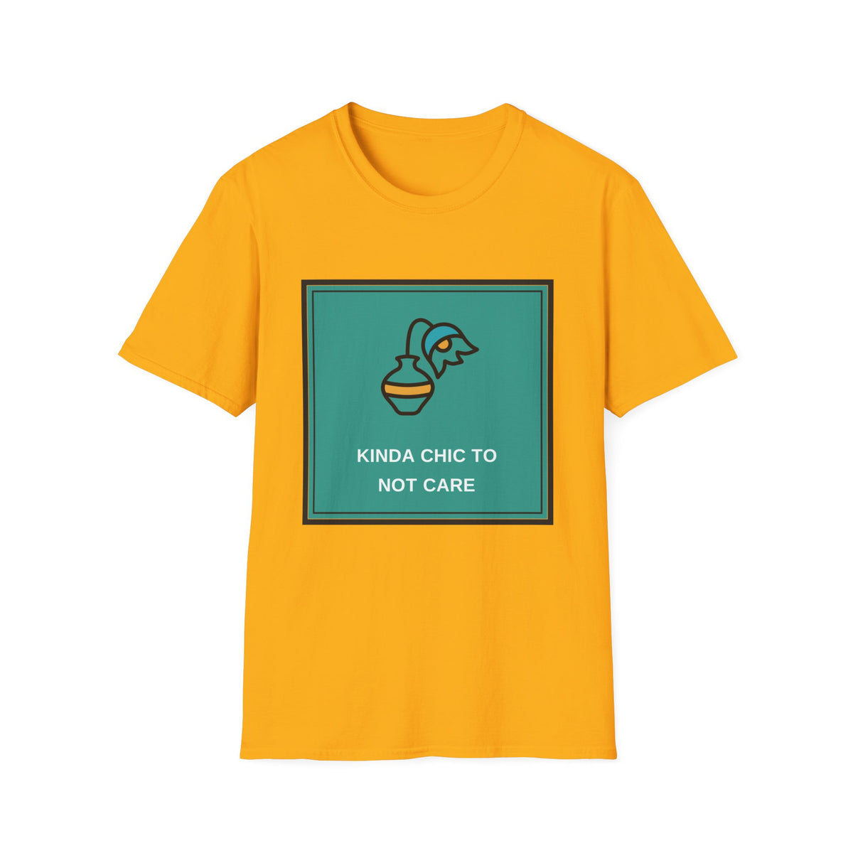 Graphic Tee — "Kinda Chic To Not Care" Minimalist Vase Design - Trending Now - August 2026