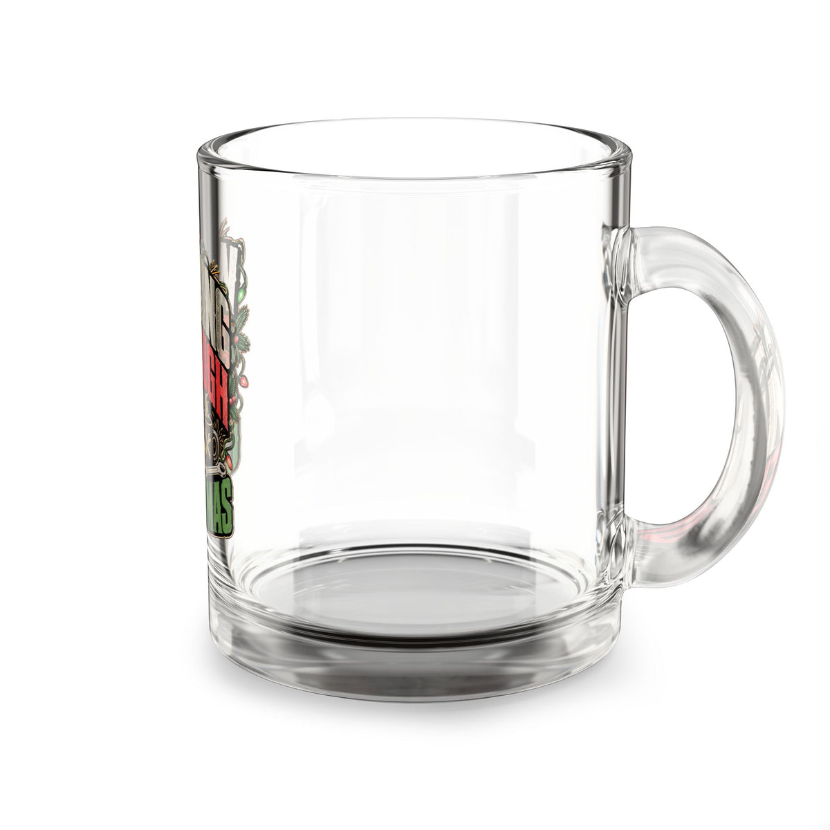 Modern Day Christmas Glass Mug  10oz Working Through Christmas Glass Mug - 10oz Holiday Coffee Cup for Night Shift & Busy Workers