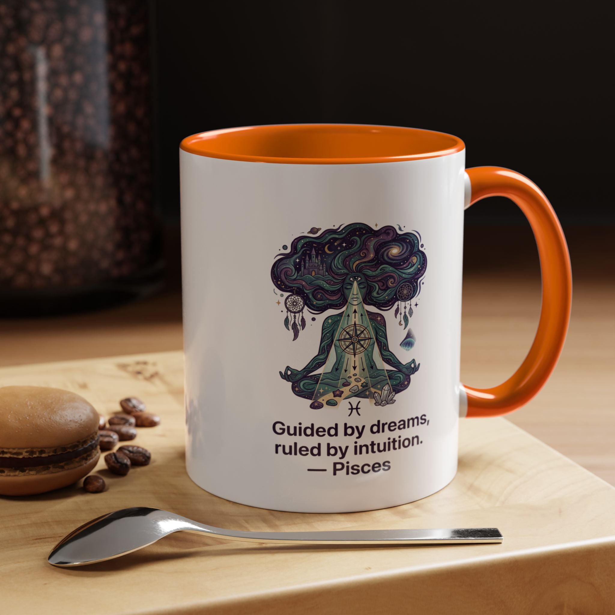 Pisces Zodiac Coffee Mug — "Guided by dreams, ruled by intuition" Accent Mug