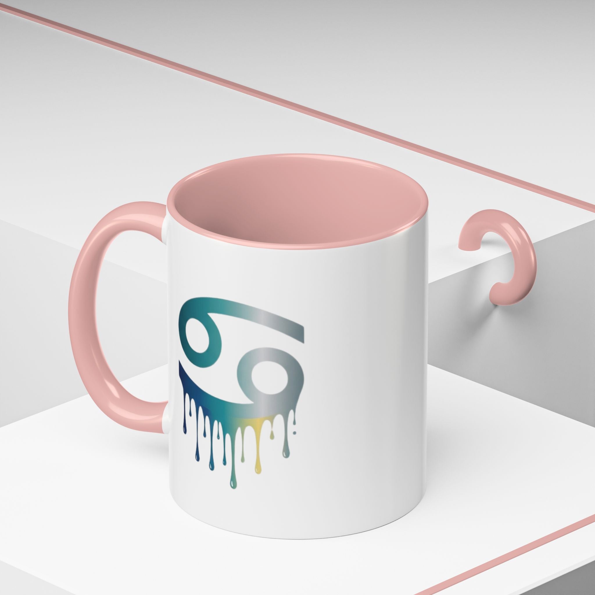 Cancer Zodiac Drip Accent Coffee Mug — Astrology Horoscope Gift