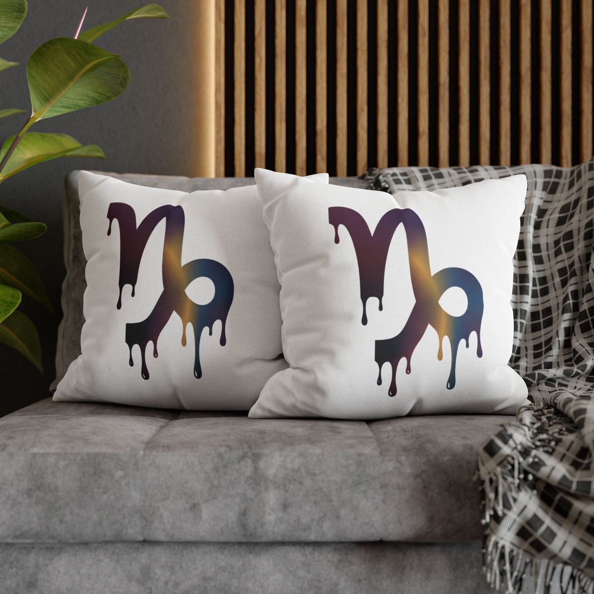 Capricorn Drip Zodiac Pillowcase — Decorative Astrology Accent